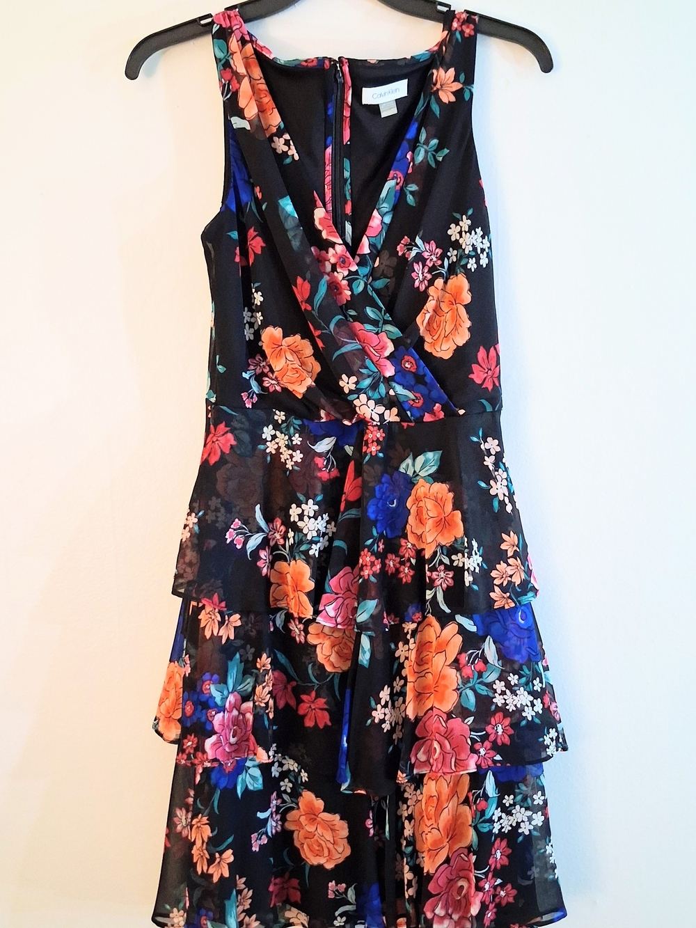 Calvin Klein Floral Layered/Tiered Sleeveless Dress~ Sz 2~ NWOT